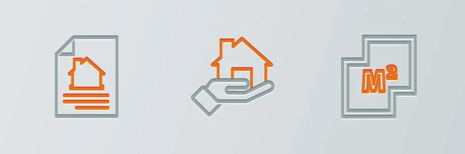 Set line House plan, contract and Realtor icon. Vector Ilustración de archivo