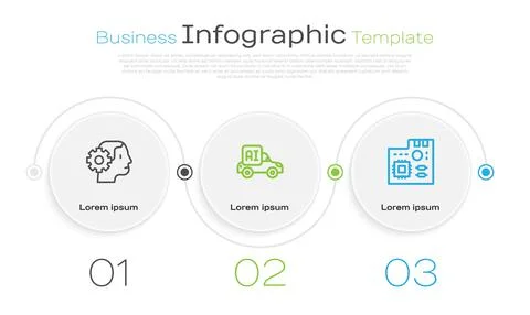 Set line Humanoid robot, Autonomous smart car and Motherboard digital chip 스톡 일러스트