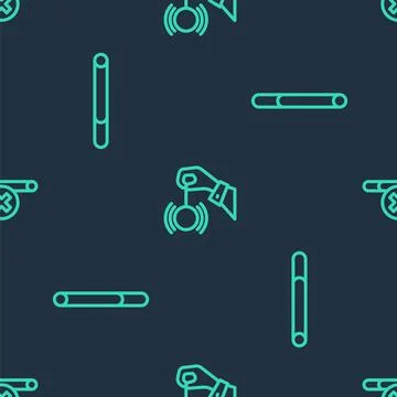 Set line Hypnosis, Cigarette and No smoking on seamless pattern. Vector Stock Illustration