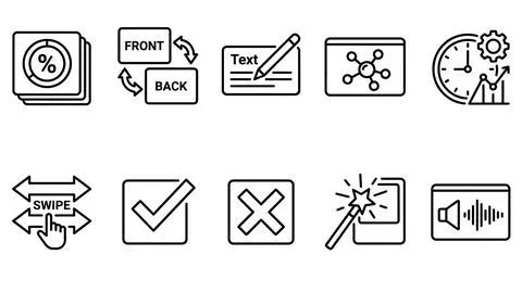 Set of line icons for artificial intelligence and digital education develop.. Stock Illustration