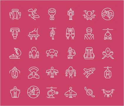 Set of Line Icons of Jetpack. Stock-Illustration