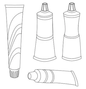 Set line icons of paint, paste, gel Stock Illustration