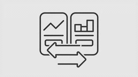 Set of line icons representing comparison Stock Footage 274536859