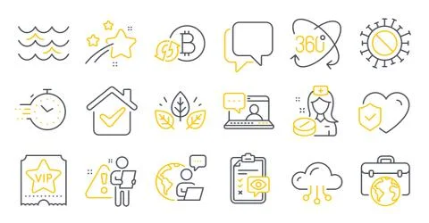 Set of line icons, such as Cloud computing, Life insurance, Organic tested 스톡 일러스트