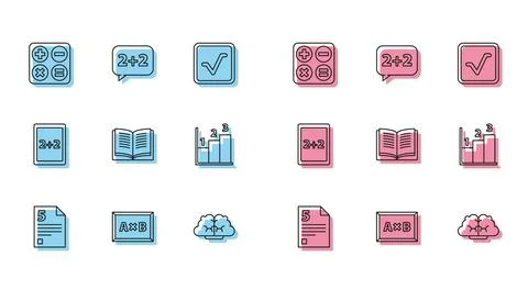 Set line Infinity, Calculation, Square root, Graph, schedule, chart, diagram 스톡 일러스트