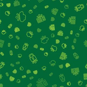 Set line Internet of things, Cyber security and Server, Data, Web Hosting on Stock Illustration