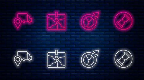 Set line Intersection point, Financial growth, Delivery tracking and Old Ilustração Stock