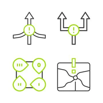 Set line Intersection point, Infographic element, Arrow and icon. Vector Stock-Illustration