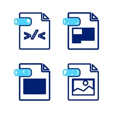 Set line JPG file document, XLS, PDF and XSL icon. Vector Illustrazione stock