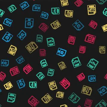 Set line JS file document, PHP, M3U and MP4 on seamless pattern. Vector イラスト素材