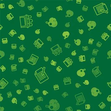 Set line Jurors, Document and pen and Fingerprint on seamless pattern. Vector Stock Illustration