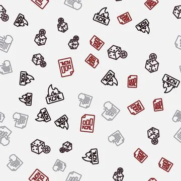 Set line Kcal, No sugar free, Diet plan and  on seamless pattern. Vector Stock Illustration