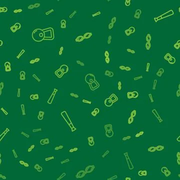 Set line Kettlebell, Baseball bat and Glasses for swimming on seamless pattern Stock Illustration