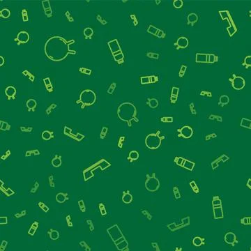 Set line Kettlebell, Step platform and Fitness shaker on seamless pattern Stock Illustration