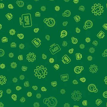 Set line Key performance indicator, Human with gear and Create account screen on Stock Illustration