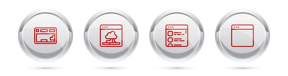 Set line Keyboard, Cloud technology data transfer, Browser files and window Stockillustratie