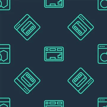 Set line Keyboard, Search engine and Software on seamless pattern. Vector イラスト素材