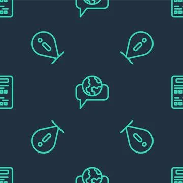 Set line Learning foreign languages, Information and Exam sheet on seamless.. Stock Illustration