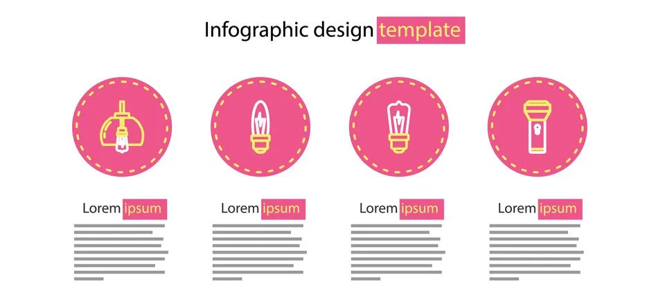 Set line Light bulb, Flashlight,  and Chandelier icon. Vector Illustrazione stock