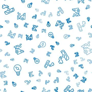 Set line Light bulb with leaf, Water problem and Car exhaust on seamless pattern Stockillustratie