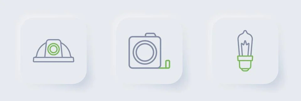 Set line Light bulb, Roulette construction and Worker safety helmet icon. V.. Stock Illustration
