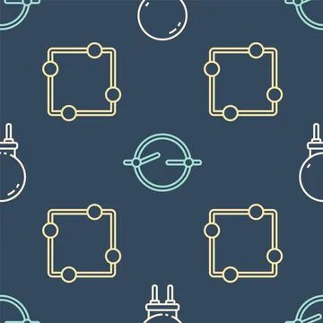 Set line Light emitting diode, Electric circuit scheme and Electric circuit Stock Illustration