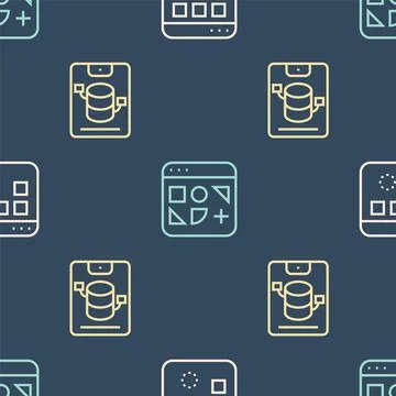 Set line Loading data window, Server, Data, Web Hosting and Different files on Stock Illustration