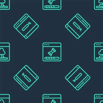 Set line Loading data window, Search engine and Cloud technology transfer on Stock Illustration