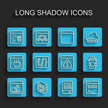 Set line Loading data window, Computer, Software, Books about programming, Co Stock Illustration