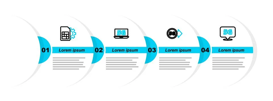 Set line Location 5G network, Laptop with and Sim card setting icon. Vector Stock Illustration