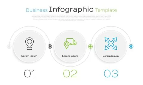 Set line Location, Delivery tracking and Many ways directional arrow. Business Stock Illustration
