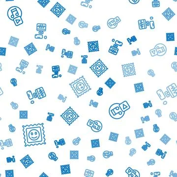 Set line LSD acid mark, Play in square and Music recording studio on seamless Stock Illustration