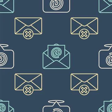 Set line Mail and e-mail on speech bubble, Delete envelope and Mail and e-mail Illustrazione stock