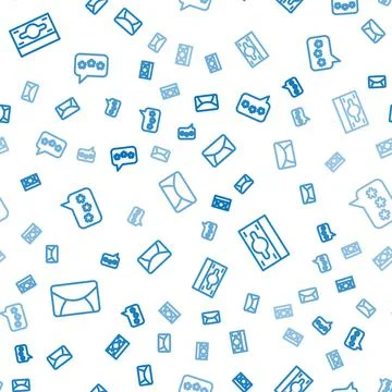 Set line Mail and e-mail, Stacks paper money cash and Speech bubble chat on Illustrazione stock