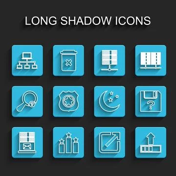 Set line Mail server, Ranking star, Computer network, Open new window, Loading Stock Illustration