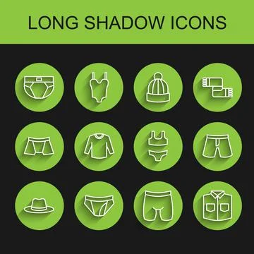 Set line Man hat, Men underpants, Cycling shorts, Shirt, Sweater, Short and S Stock Illustration