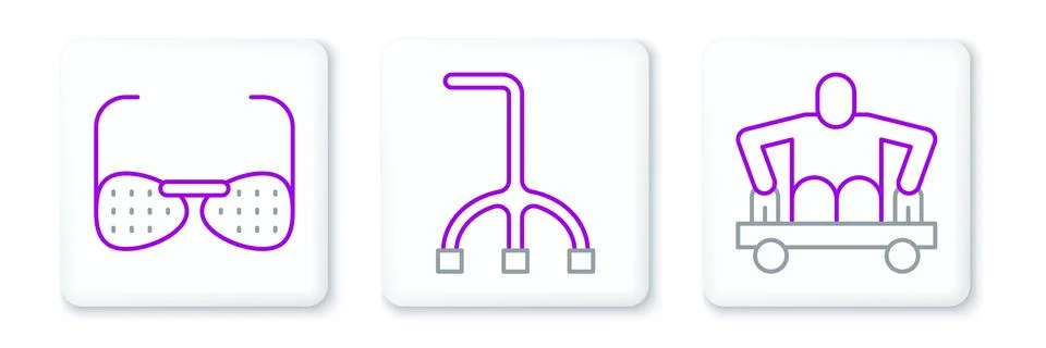 Set line Man without legs sitting wheelchair, Blind glasses and Walking stick Stock Illustration