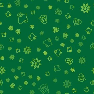 Set line Map of Egypt, Sun and Egyptian man on seamless pattern. Vector Stock Illustration