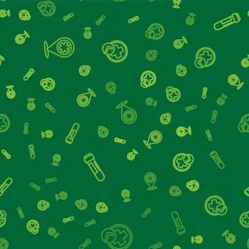 Set line Map pointer with cross hospital, Test tube blood and Cross medical on Illustrazione stock