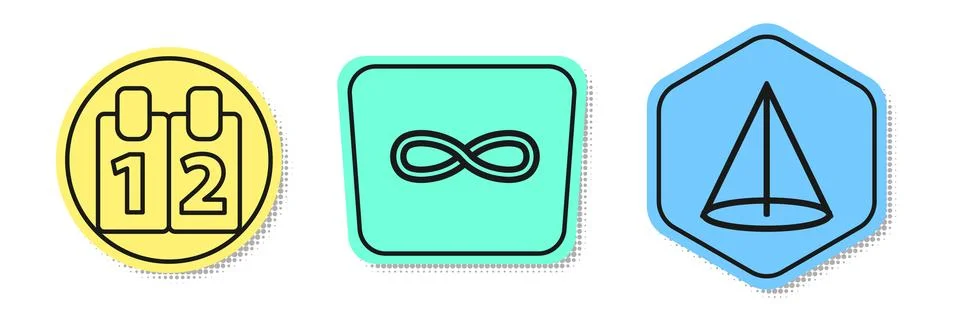 Set line Mathematics function cosine, Function mathematical symbol and Grap.. Stock Illustration