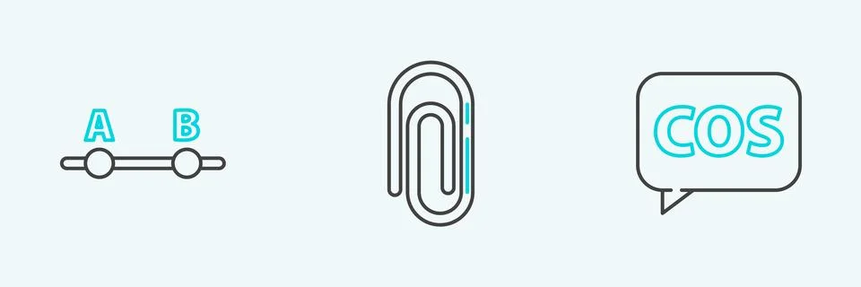 Set line Mathematics function cosine, Graph, schedule, chart, diagram and P.. Stock Illustration