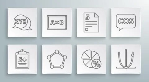 Set line Mathematics function sine, Calculation, Geometric figure Sphere Stock Illustration