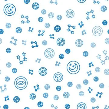 Set line Medallion with eye, Moon and stars and Star constellation zodiac o.. Stock Illustration