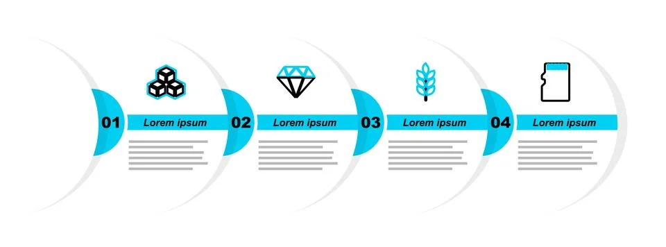 Set line Micro SD memory card, Lightning bolt, Umbrella and Isometric cube icon Stock Illustration