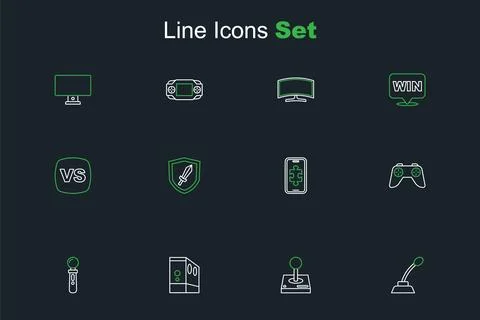 Set line Microphone, Joystick for arcade machine, Case of computer, VR cont.. イラスト素材