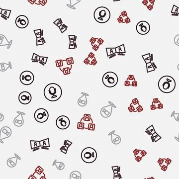 Set line Microphone, Video chat conference, and Meeting on seamless pattern Illustrazione stock