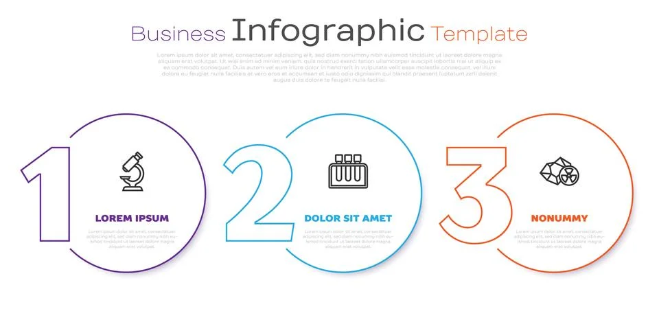 Set line Microscope, Test tube and Radioactive. Business infographic templa.. 스톡 일러스트