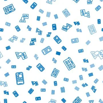 Set line Mobile Apps, UI or UX design and Front end development on seamless Illustrazione stock