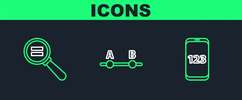 Set line Mobile calculator interface, Calculation and Graph, schedule, chart Stock Illustration