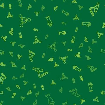 Set line Molecule, Microscope and Medical rubber gloves on seamless pattern イラスト素材